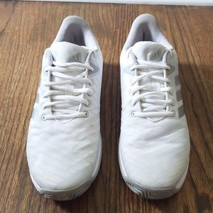 Adidas White Barricade Tennis Shoes